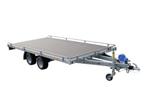 Trailer for cars with railing – basic version Trailer for cars with railing – basic version